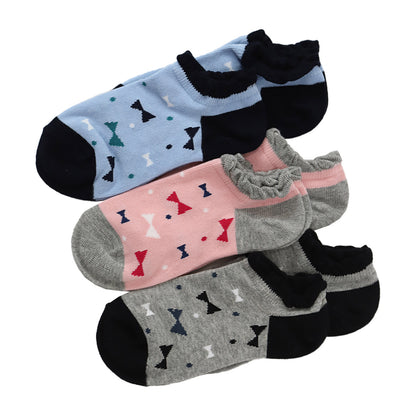 スニーカーソックス キッズ ガールズ 女の子 6足セット 16-18cm～22-24cm (くるぶし 女子 スニーカー丈 綿混 くつ下 くつした ニコちゃん) (在庫限り)