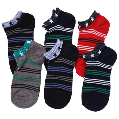【 お得 】 キッズソックス 子供 柄ソックス 6足組 16-18cm～22-24cm スニーカーソックス ジュニア ボーイズ 男の子 男児 スニーカー丈 くるぶし丈 綿混 靴下 くつ下 くつした プリント プレゼント ギフト