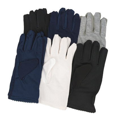 アームカバー ショート 手袋 uvカット 6枚セット 5本指タイプ 全長約23cm 紫外線 メッシュ UV 指穴あき 五本指 抗菌防臭 6双組 (在庫限り)