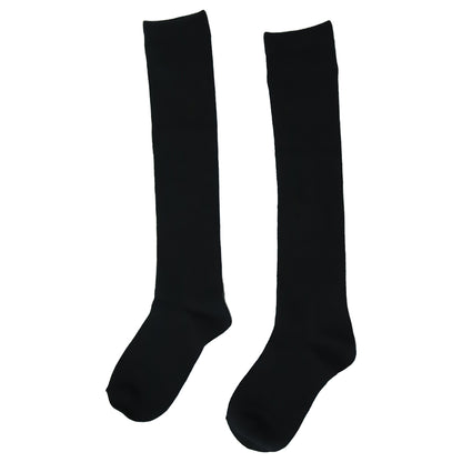 レディース 靴下 冬 あったか ソックス 遠赤外線 ウール混 22-25cm 黒 無地 保温 女性 くつ下 くつした クルー丈 ハイソックス (在庫限り)