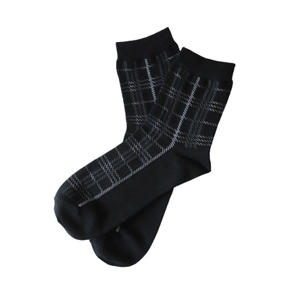 【 お得 】 メンズ クルーソックス チェック柄 消臭 日本製 23-25cm・24-26cm (メンズ 男性 紳士 綿混 防臭 ソックス くつ下 くつした チェック柄) (在庫限り)