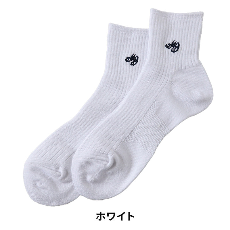 靴下 レディース ワンポイント スクールソックス 白 大きいサイズ 女子