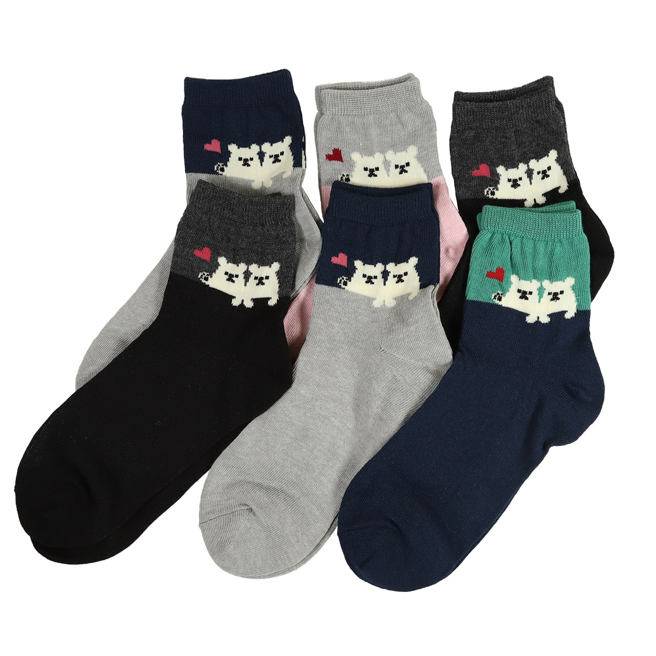 レディース ソックス 抗菌 消臭 靴下 ショートソックス 6足組 22-24cm ショート丈 消臭ソックス 綿混 ソックス くつ下 くつした 花柄 くま柄 (在庫限り)