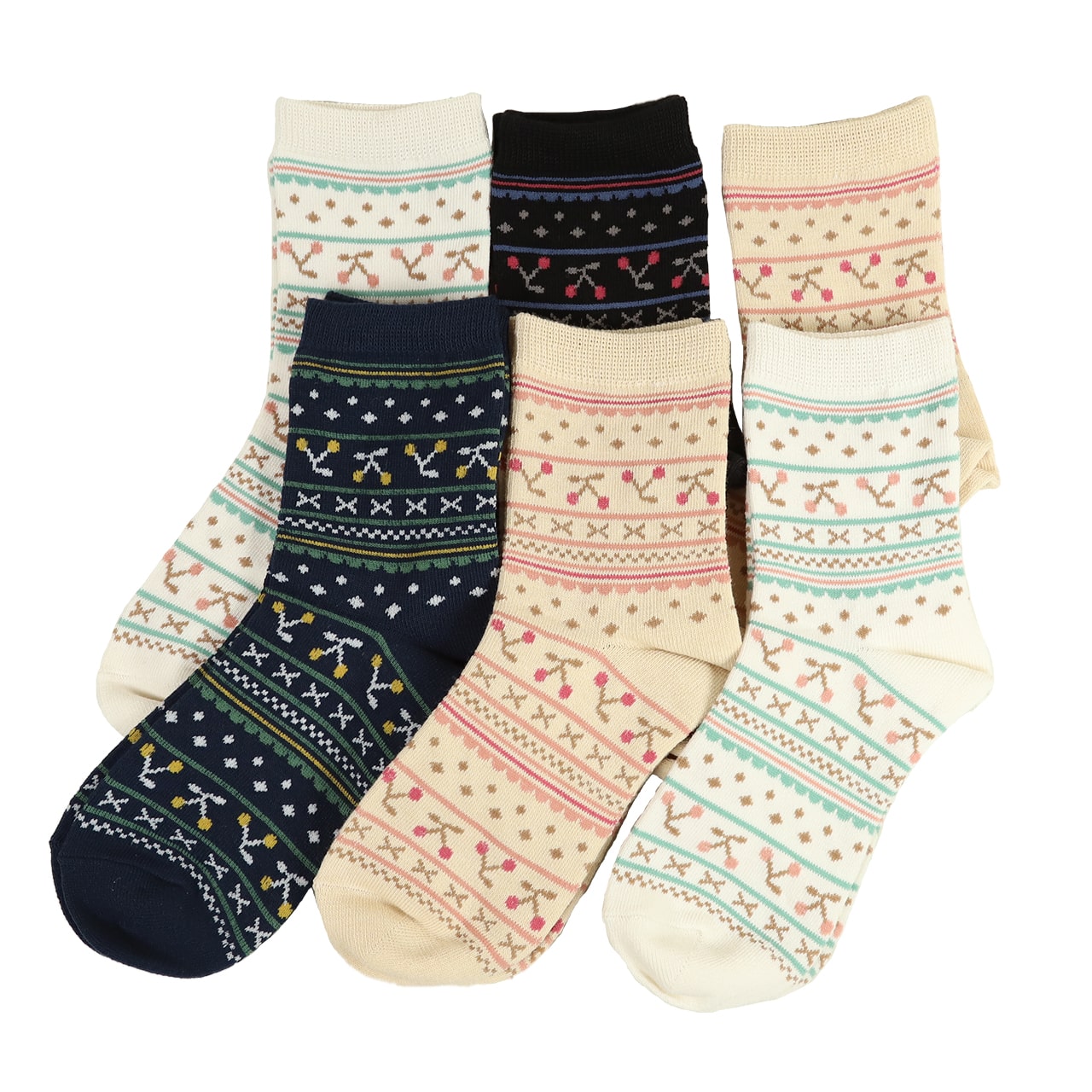 レディース ソックス 抗菌 消臭 靴下 ショートソックス 6足組 22-24cm ショート丈 消臭ソックス 綿混 ソックス くつ下 くつした 花柄 くま柄 (在庫限り)