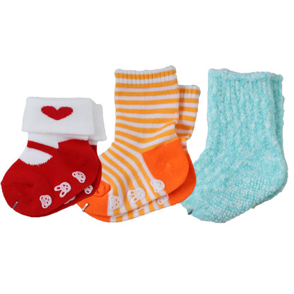 ベビーソックス 柄おまかせ 3足セット 9-11cm～12-14cm (ベイビー ベビー 靴下 男児 女児 赤ちゃん 幼児 柄物 ソックス 無地 白 灰 紺 黒 茶 赤 桃 橙 黄 緑 藍 青 紫) (在庫限り)