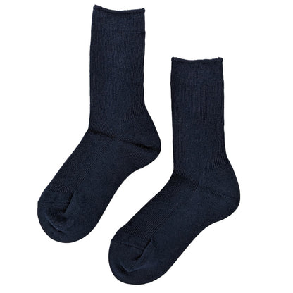 Basic TRAD クルーソックス 16-18cm/19-21cm/22-24cm (靴下 ビジネス 紳士 淑女 男性 女性 無地 リブ) (在庫限り)