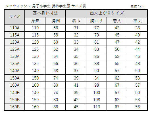 カンコー学生服 男子小学生 折衿学生服上衣A体(110-140) 110cmA～140cmA (カンコー kanko 丸洗いOK) (送料無料) (取寄せ)