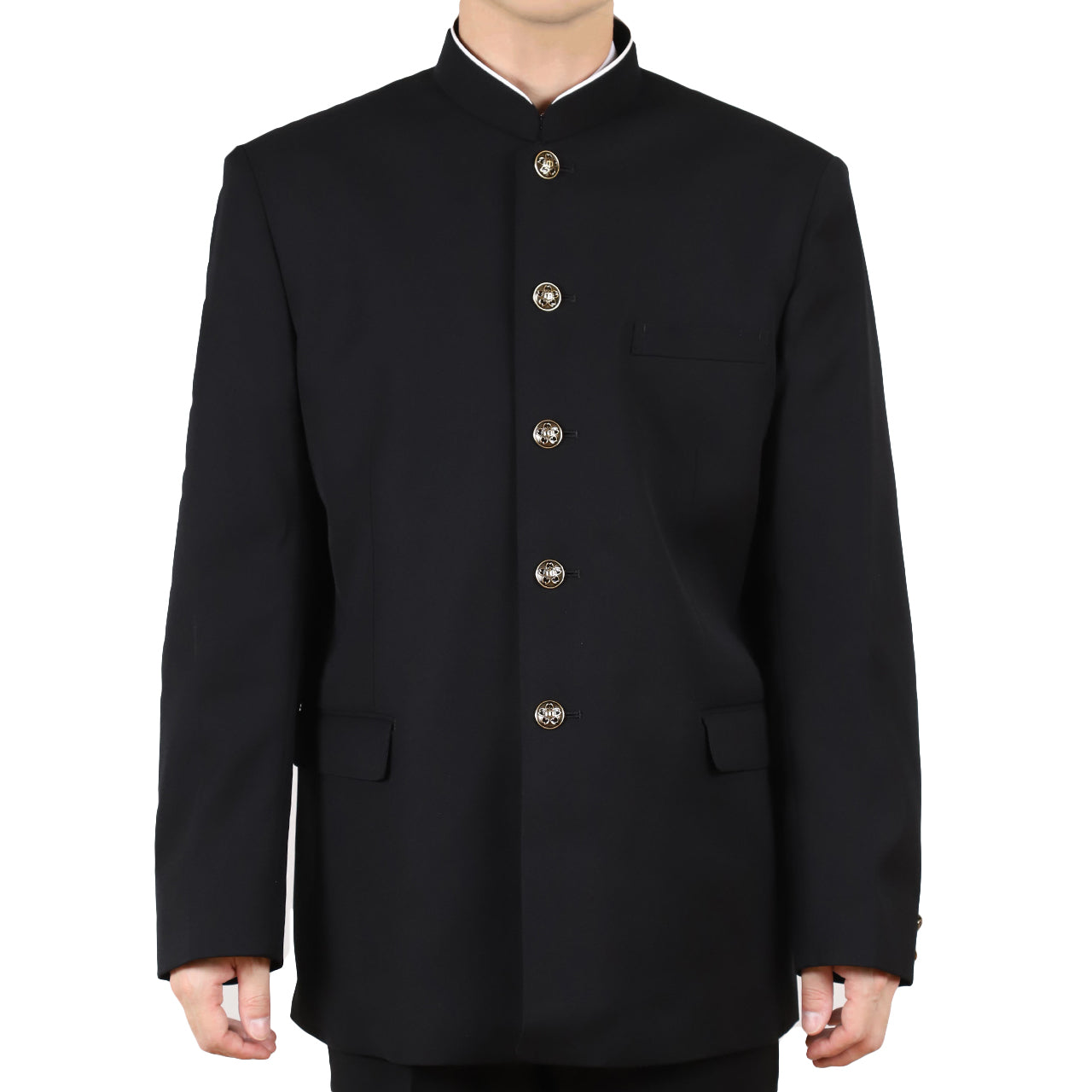 中学生 男子 学生服 上着 洗える 詰衿 ラウンドトリムカラー ドライウォッシュ 150cmB～190cmB 制服 学校 学生 高校生 (送料無料) (取寄せ)