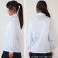 学生服 形態安定 女子 丸衿長袖ブラウス 150cmB～170cmB (小学生 制服 小学校 スクールシャツ B体 大きめ 大きいサイズ) (取寄せ)