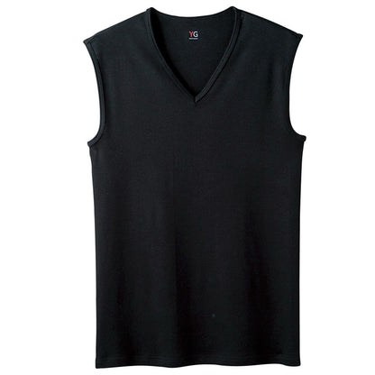 グンゼ インナー 綿100% メンズ ノースリーブ vネック スリーブレス シャツ M～3L YG ワイジー ランニング 下着 男性 紳士 肌着 V首 インナーシャツ M L LL 3L 大きいサイズ 白 黒 コットン 防臭