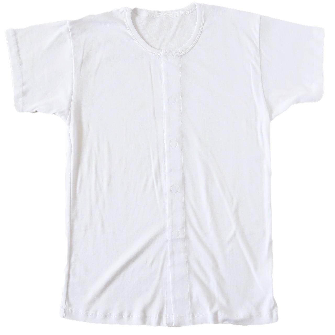 介護用 前開きシャツ メンズ 半袖 綿100% S～5L (マジックテープ
