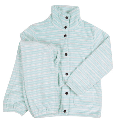 レディース マイクロファイバー ルームウェア 上下セット M・L (パジャマ 婦人 女性 女 ルームウエア 寝間着 部屋着 暖かい あたたかい あったかい モコモコ ふわもこ 防寒 寒さ対策) 【在庫限り】