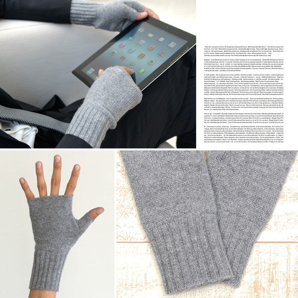 カシミヤ100% メンズ 指なし手袋 フリーサイズ (手袋 指なし ハンド