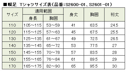 福井トンボ 瞬足 半袖丸首体操服 スタンダードモデル 110cm～170cm (トンボ TOMBOW) 【在庫限り】