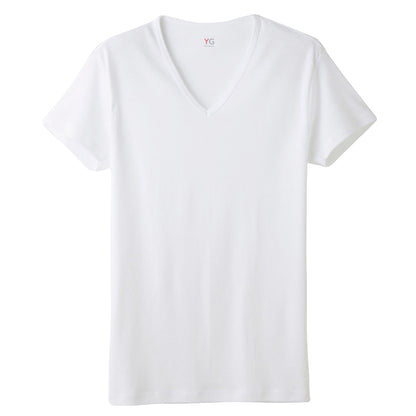 グンゼ YG メンズ 綿100% Vネック Tシャツ M～3L (GUNZE 男性 紳士 半袖 下着 肌着 インナー 抗菌 防臭 M L LL 3L 白 黒 グレー V首 大きいサイズ)